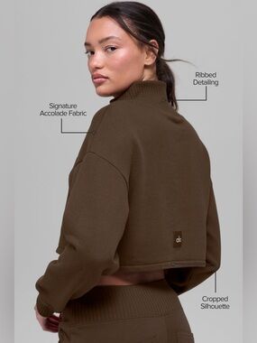 NWT ALO Yoga Cropped Serenity Coverup in Espresso Brown